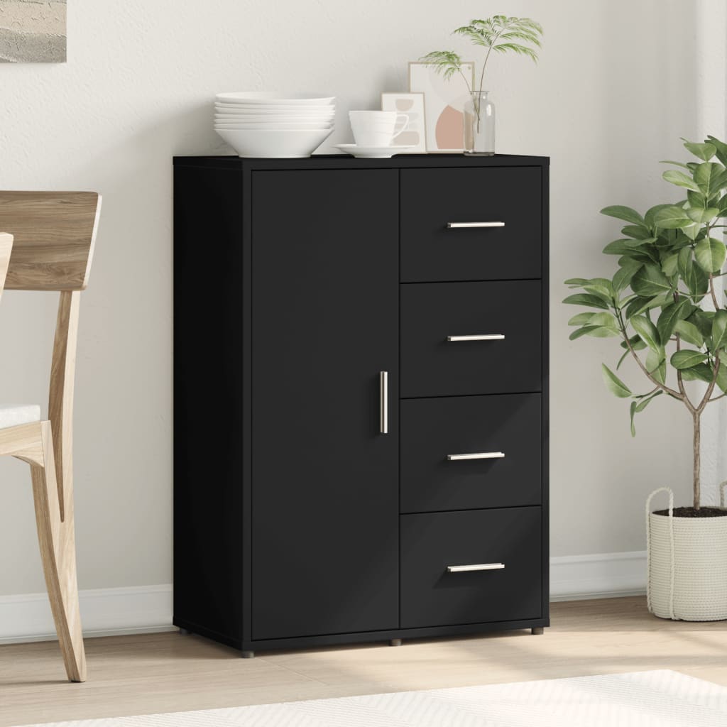 vidaXL Servantă, negru, 60x31x84 cm, lemn prelucrat