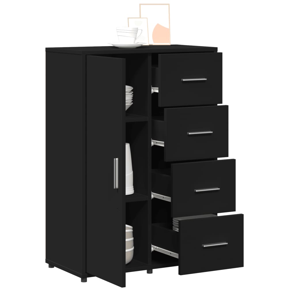 vidaXL Servantă, negru, 60x31x84 cm, lemn prelucrat