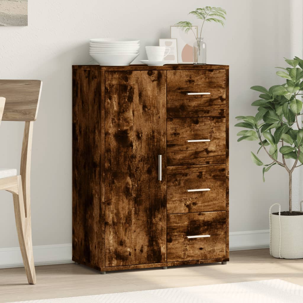vidaXL Servantă, stejar fumuriu, 60x31x84 cm, lemn compozit