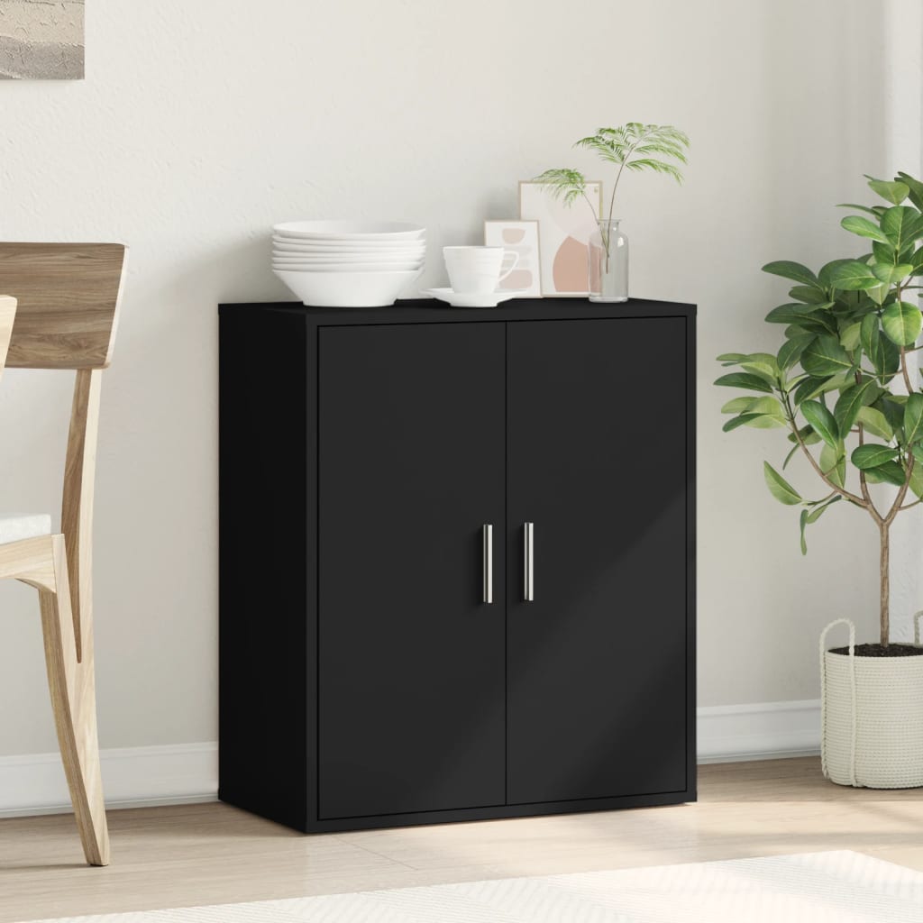 vidaXL Servantă, negru, 79x38x80 cm, lemn prelucrat vidaXL Servantă, negru, 79x38x80 cm, lemn prelucrat