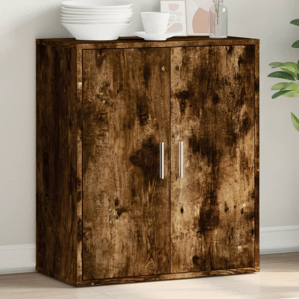 vidaXL Servantă, stejar afumat, 79x38x80 cm, lemn prelucrat