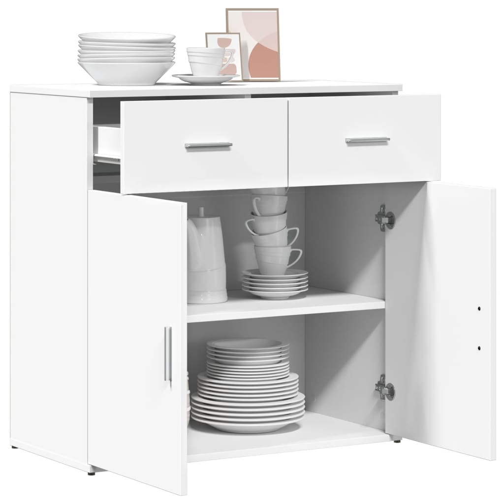 vidaXL Servantă, alb, 79x38x80 cm, lemn compozit