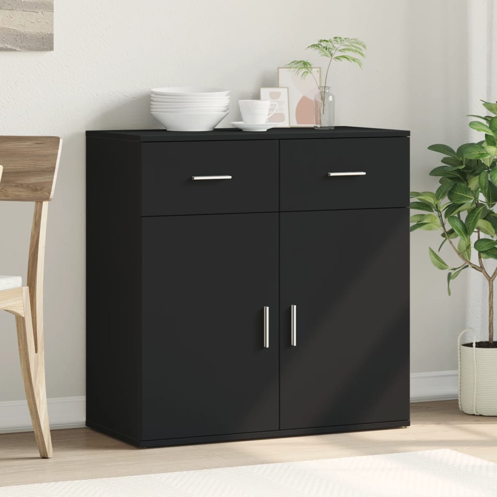 vidaXL Servantă, negru, 79x38x80 cm, lemn prelucrat