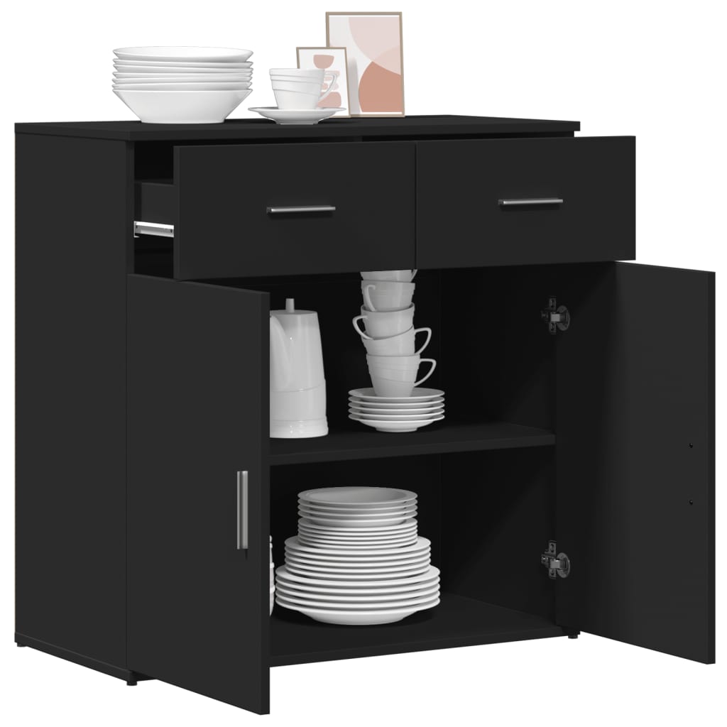 vidaXL Servantă, negru, 79x38x80 cm, lemn prelucrat