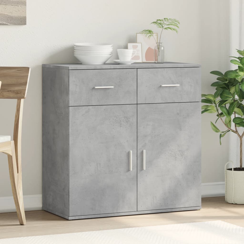 vidaXL Servantă, gri beton, 79x38x80 cm, lemn compozit vidaXL Servantă, gri beton, 79x38x80 cm, lemn compozit