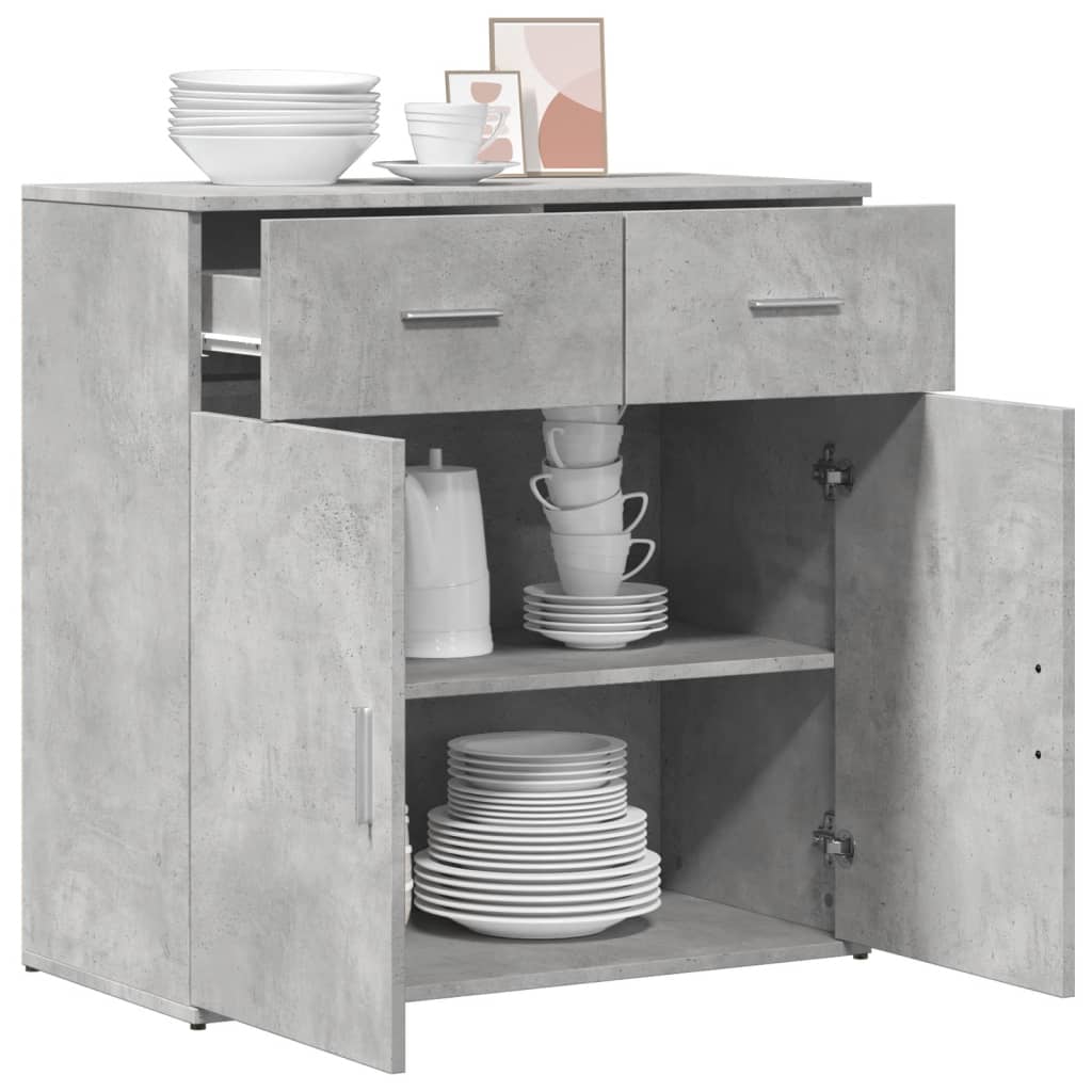 vidaXL Servantă, gri beton, 79x38x80 cm, lemn compozit vidaXL Servantă, gri beton, 79x38x80 cm, lemn compozit