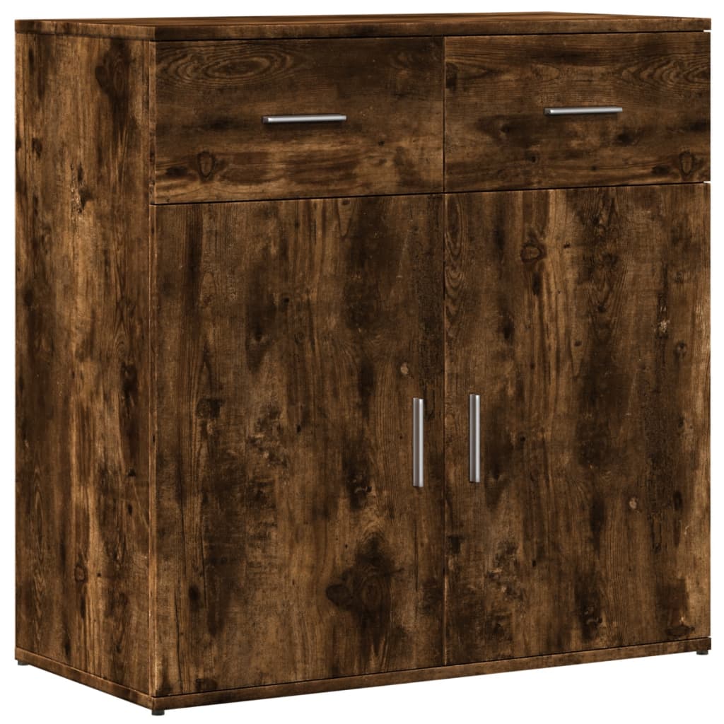 vidaXL Servantă, stejar fumuriu, 79x38x80 cm, lemn compozit