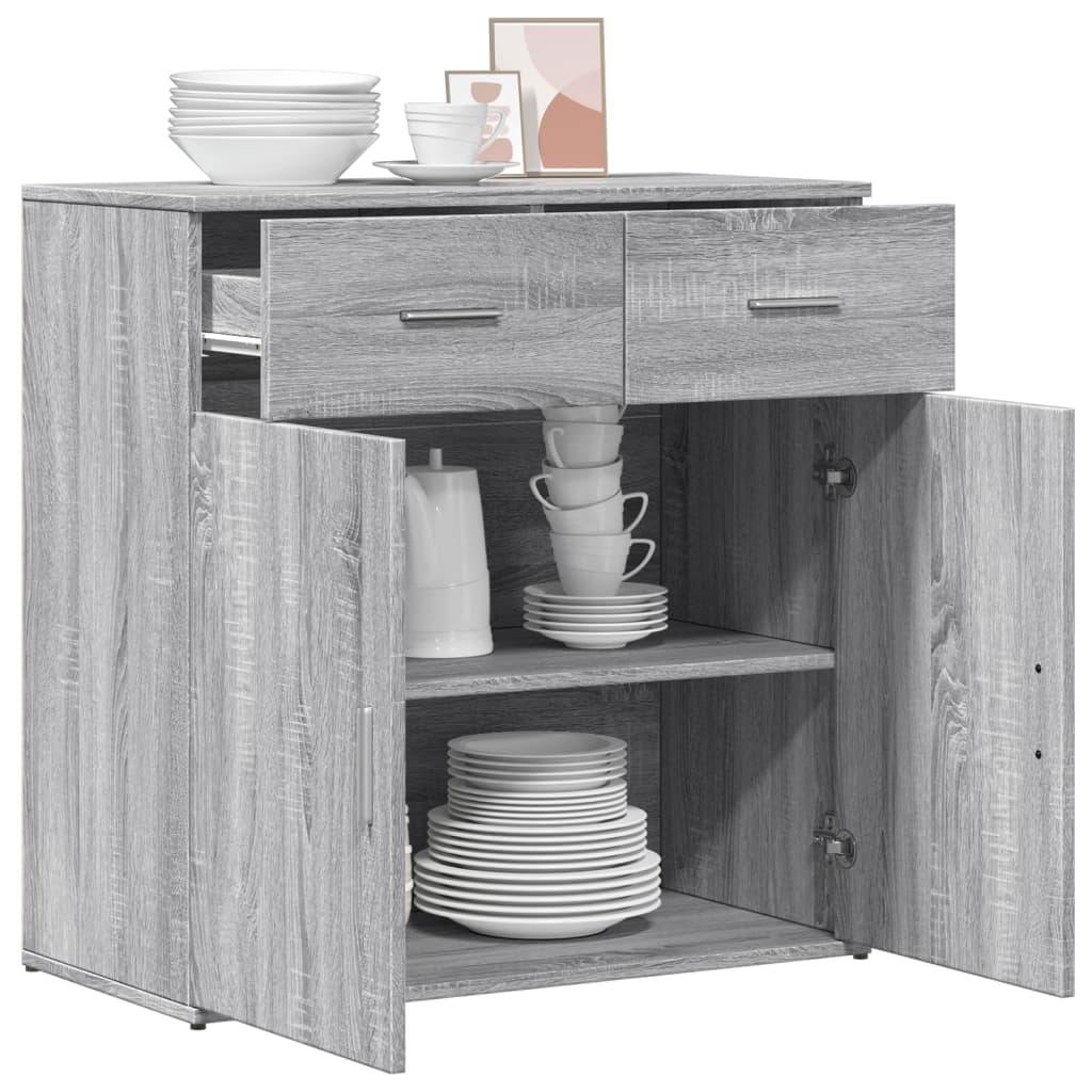 vidaXL Servantă, gri sonoma, 79x38x80 cm, lemn compozit vidaXL Servantă, gri sonoma, 79x38x80 cm, lemn compozit