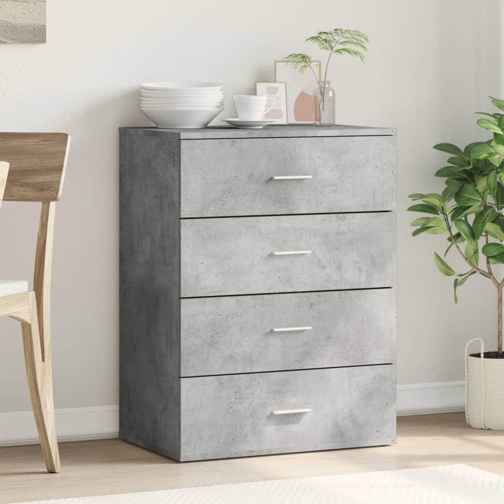 vidaXL Servantă, gri beton, 60x39x80 cm, lemn compozit