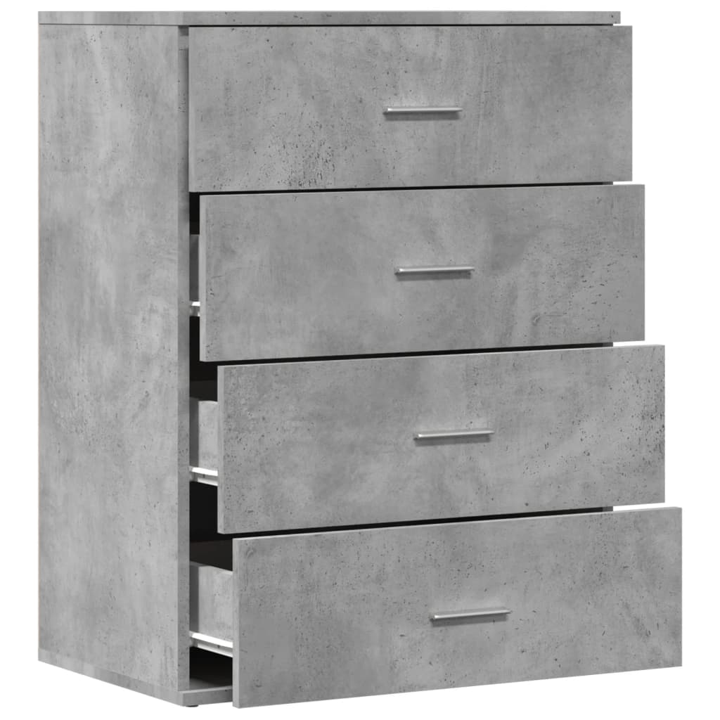 vidaXL Servantă, gri beton, 60x39x80 cm, lemn compozit