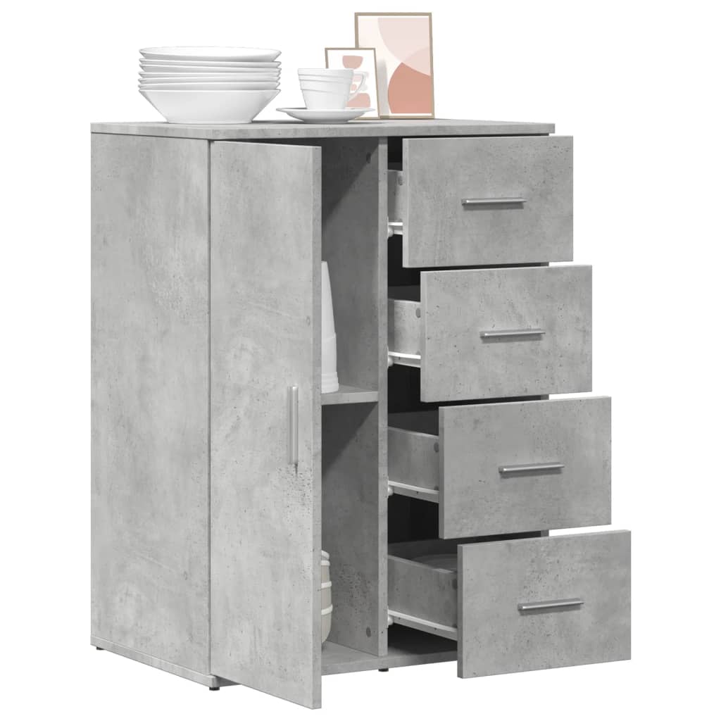 vidaXL Servantă, gri beton, 59x39x80 cm, lemn compozit vidaXL Servantă, gri beton, 59x39x80 cm, lemn compozit
