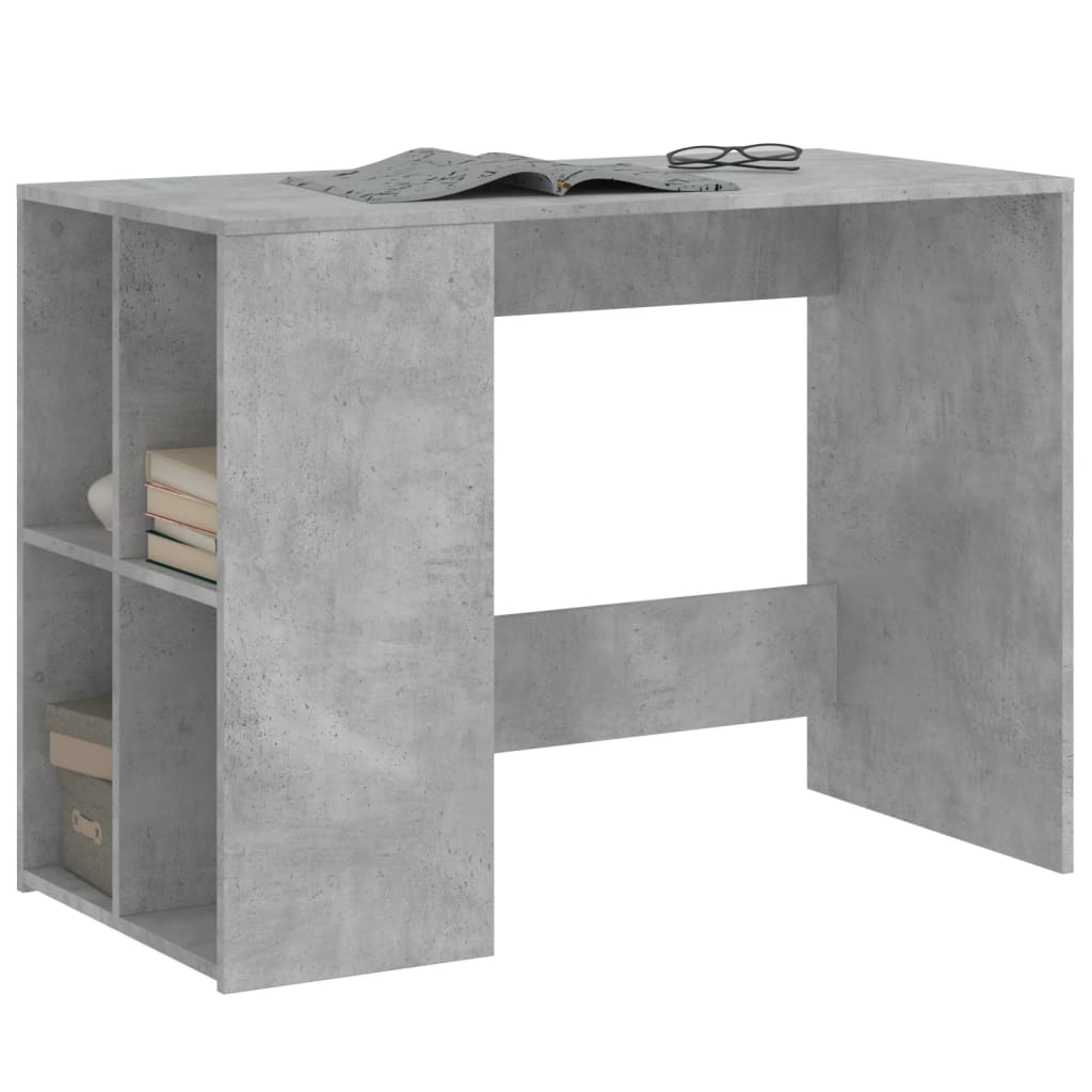 vidaXL Birou, gri beton, 102x50x75 cm, lemn compozit
