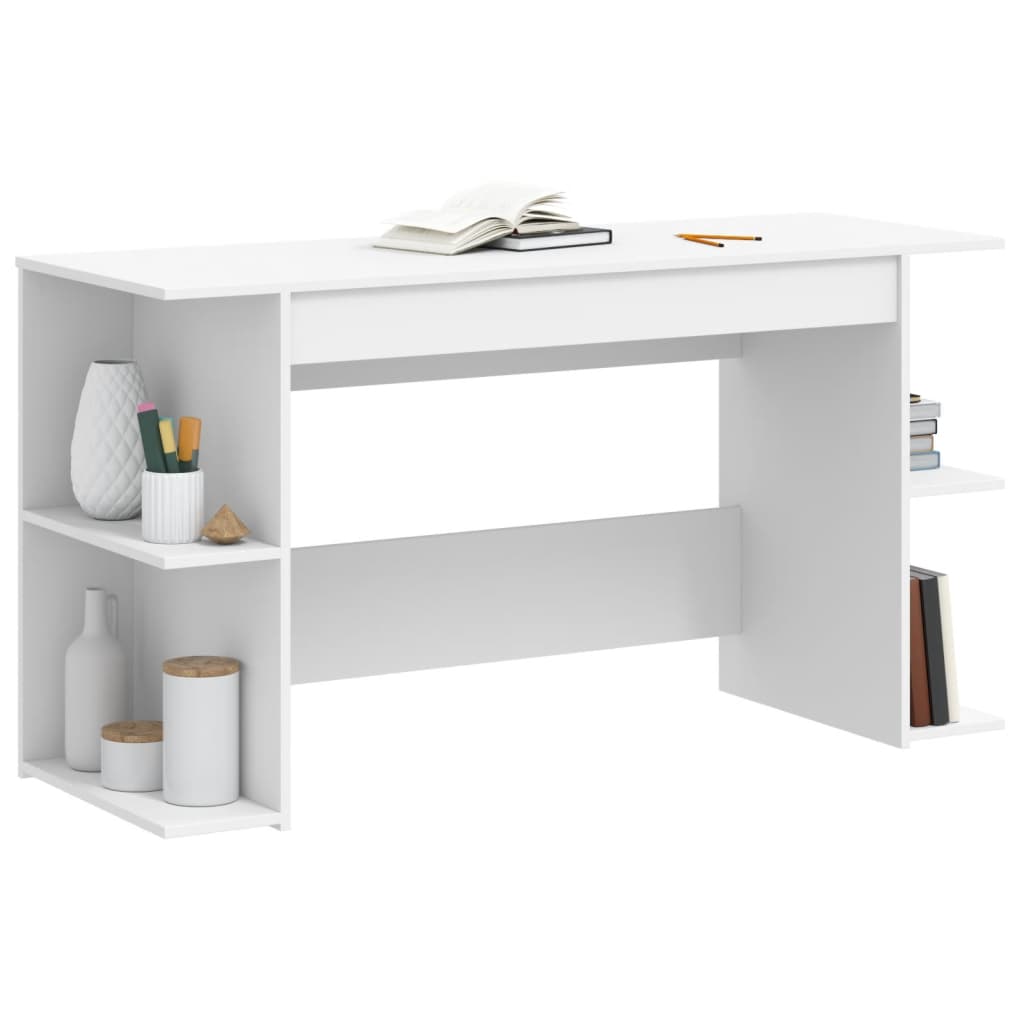 vidaXL Birou, alb, 140x50x75 cm, lemn prelucrat