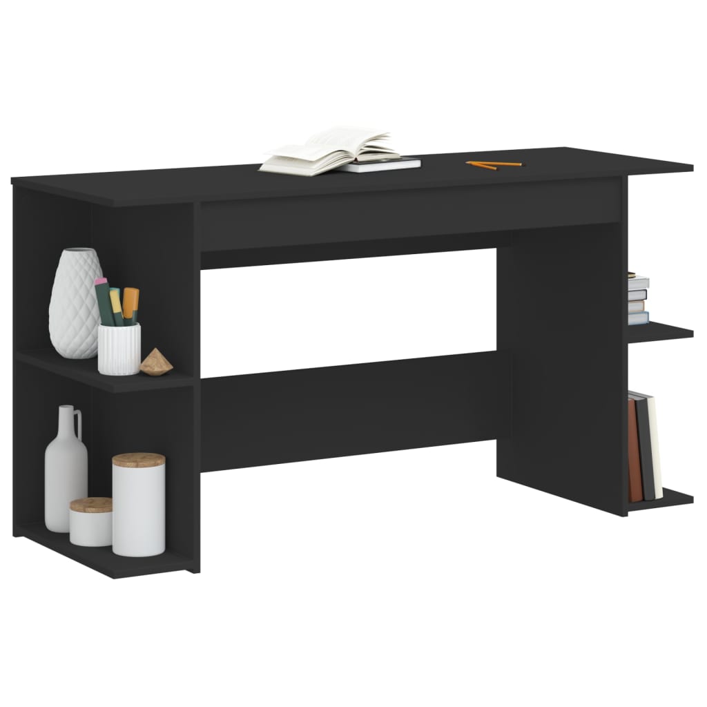vidaXL Birou, negru, 140x50x75 cm, lemn prelucrat