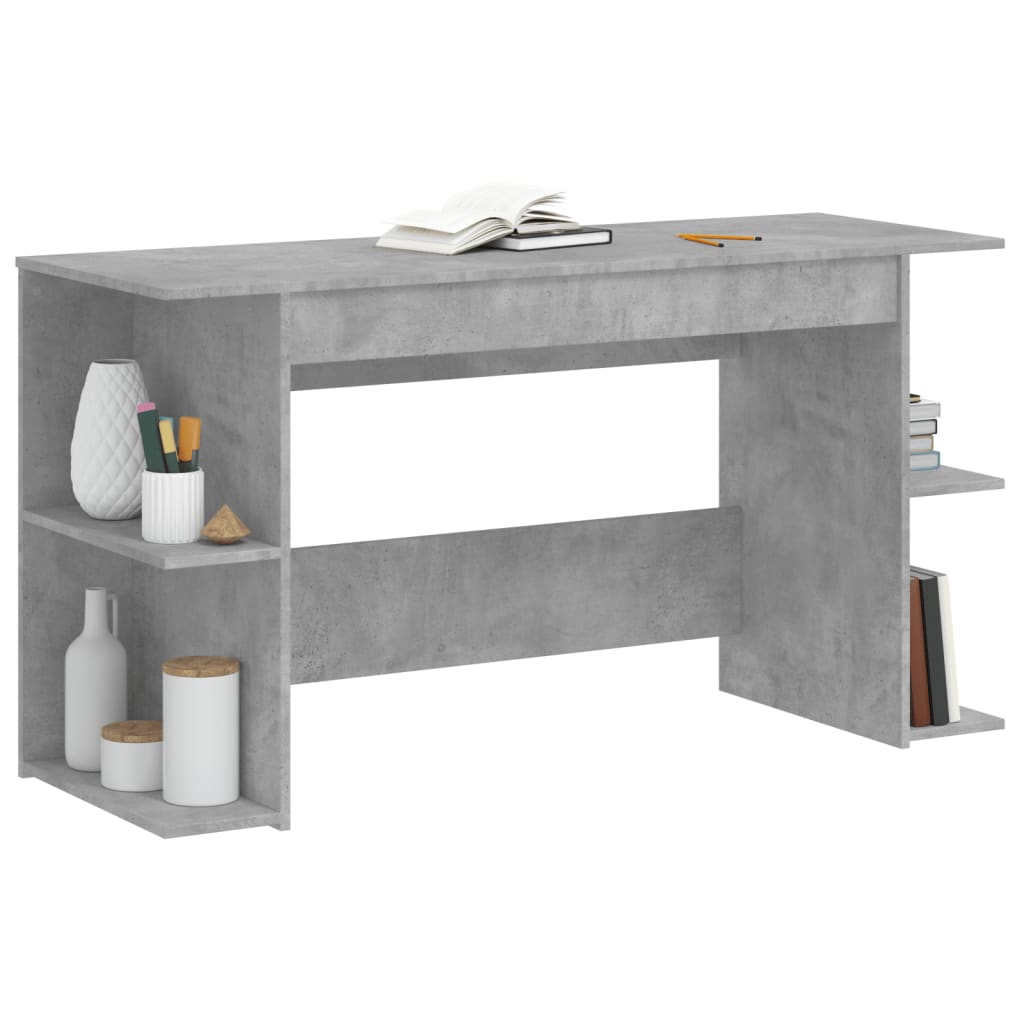 vidaXL Birou, gri beton, 140x50x75 cm, lemn compozit