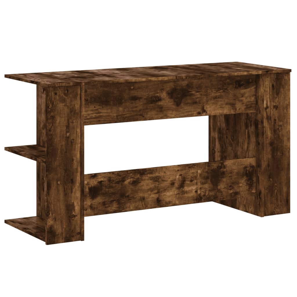 vidaXL Birou, stejar afumat, 140x50x75 cm, lemn compozit