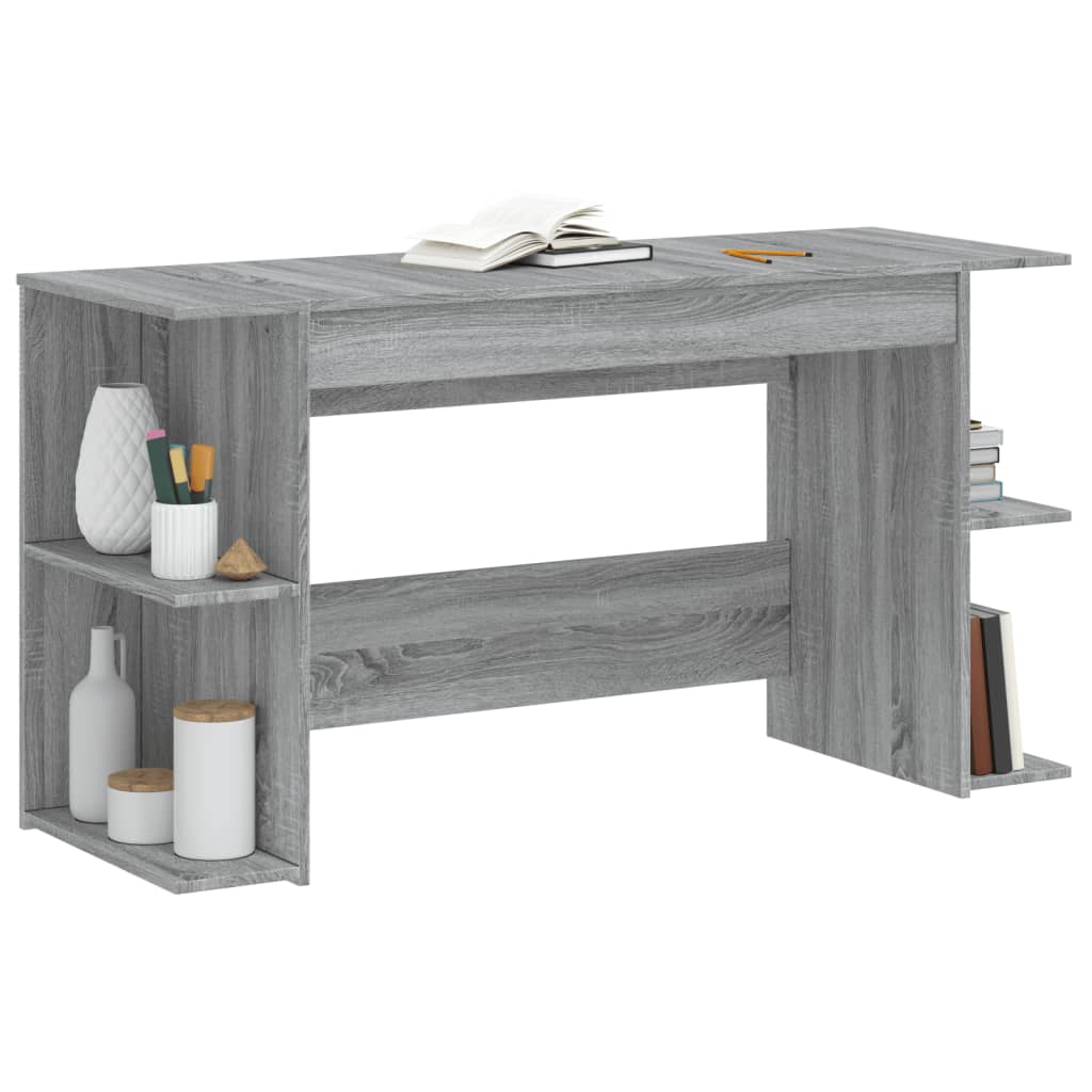 vidaXL Birou, gri sonoma, 140x50x75 cm, lemn compozit