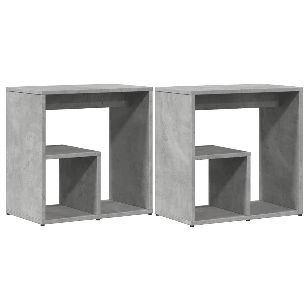 vidaXL Masă laterală, 2 buc., gri beton, 50x30x50 cm, PAL vidaXL Masă laterală, 2 buc., gri beton, 50x30x50 cm, PAL