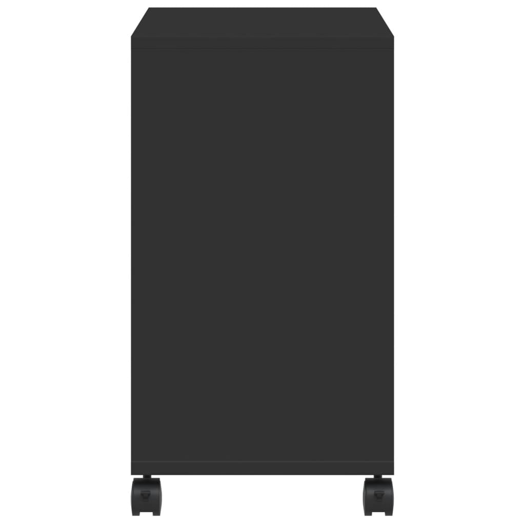 vidaXL Masă laterală cu roți, negru, 50x30x55 cm, lemn prelucrat vidaXL Masă laterală cu roți, negru, 50x30x55 cm, lemn prelucrat