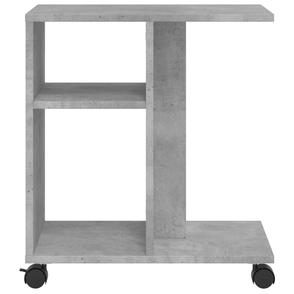 vidaXL Masă laterală cu roți, gri beton, 50x30x55 cm, PAL vidaXL Masă laterală cu roți, gri beton, 50x30x55 cm, PAL