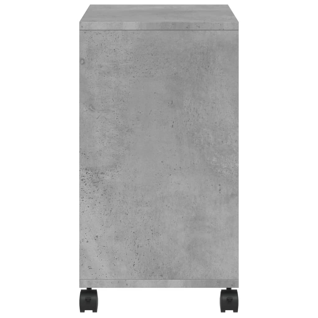 vidaXL Masă laterală cu roți, gri beton, 50x30x55 cm, PAL vidaXL Masă laterală cu roți, gri beton, 50x30x55 cm, PAL