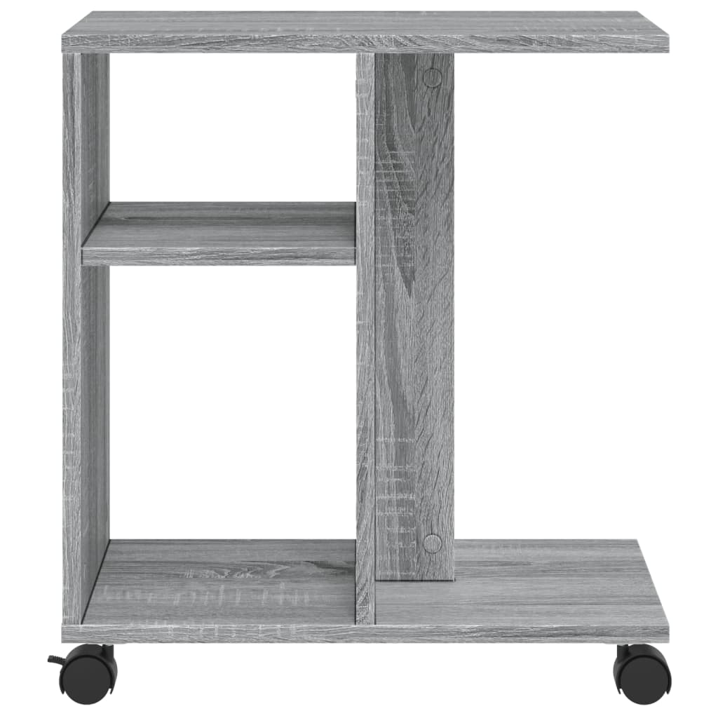 vidaXL Masă laterală cu roți, gri sonoma 50x30x55 cm lemn prelucrat vidaXL Masă laterală cu roți, gri sonoma 50x30x55 cm lemn prelucrat