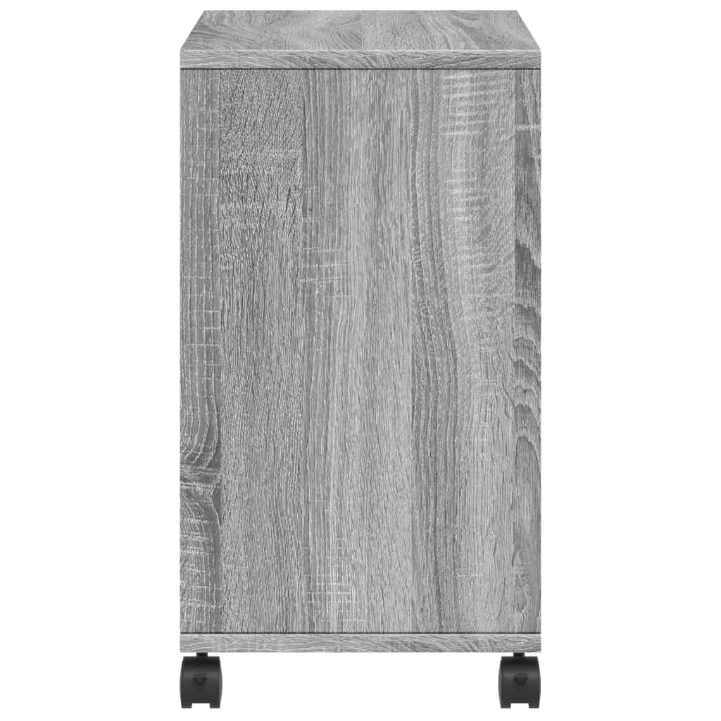 vidaXL Masă laterală cu roți, gri sonoma 50x30x55 cm lemn prelucrat vidaXL Masă laterală cu roți, gri sonoma 50x30x55 cm lemn prelucrat