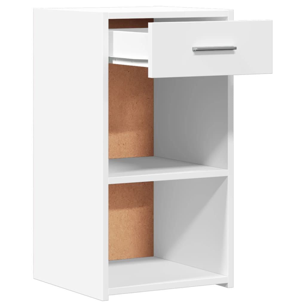 vidaXL Noptiere, 2 buc., alb, 35x34x65 cm, lemn compozit
