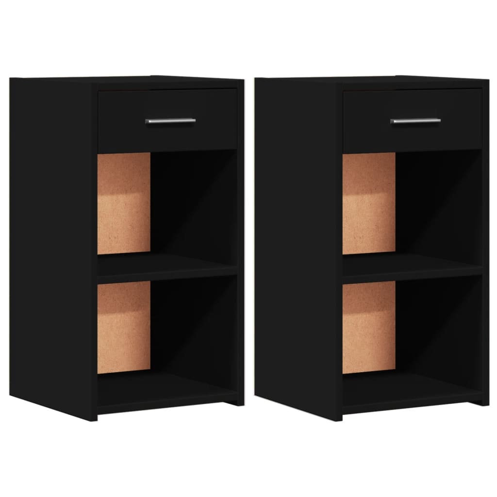 vidaXL Noptiere, 2 buc., negru, 35x34x65 cm, lemn prelucrat vidaXL Noptiere, 2 buc., negru, 35x34x65 cm, lemn prelucrat