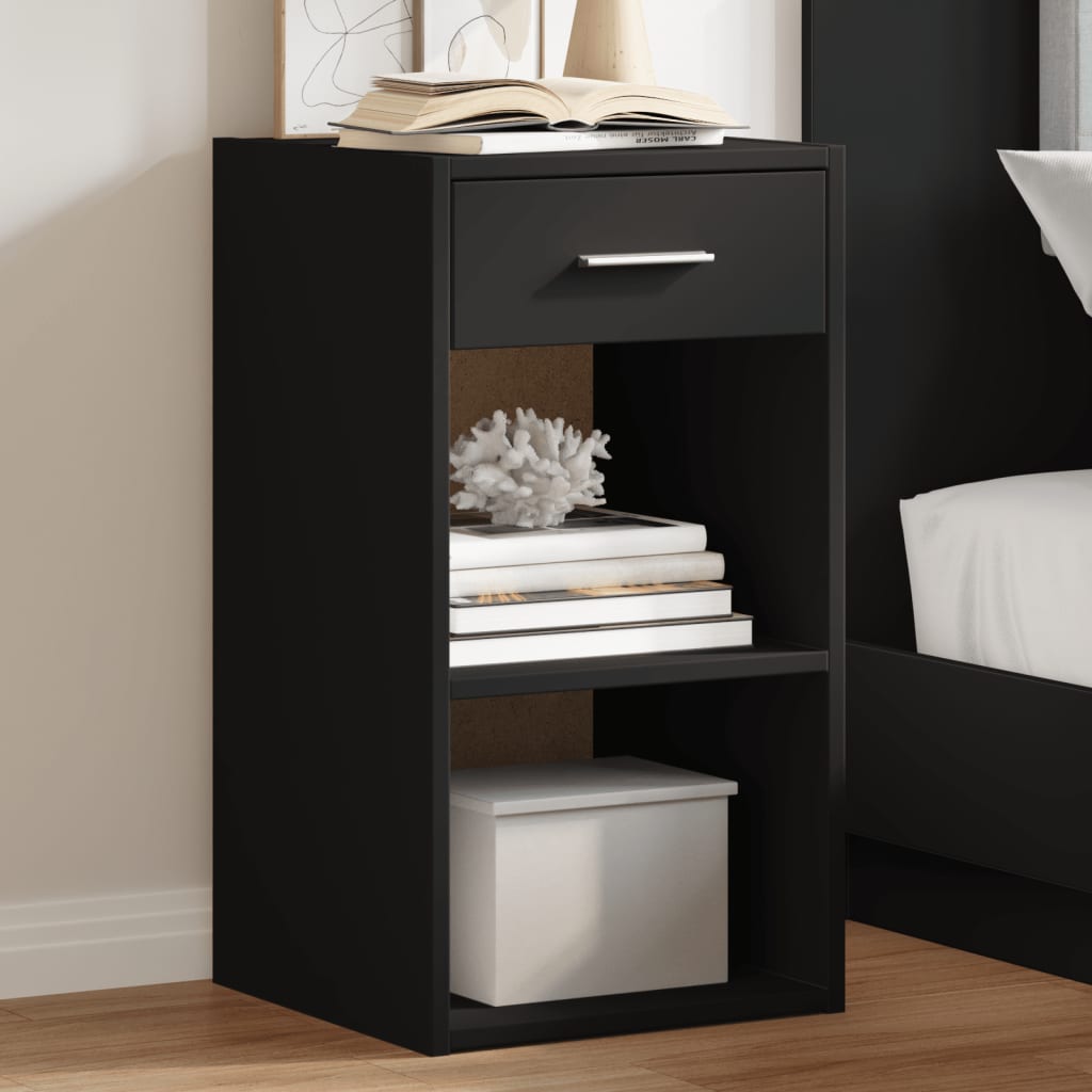 vidaXL Noptiere, 2 buc., negru, 35x34x65 cm, lemn prelucrat vidaXL Noptiere, 2 buc., negru, 35x34x65 cm, lemn prelucrat