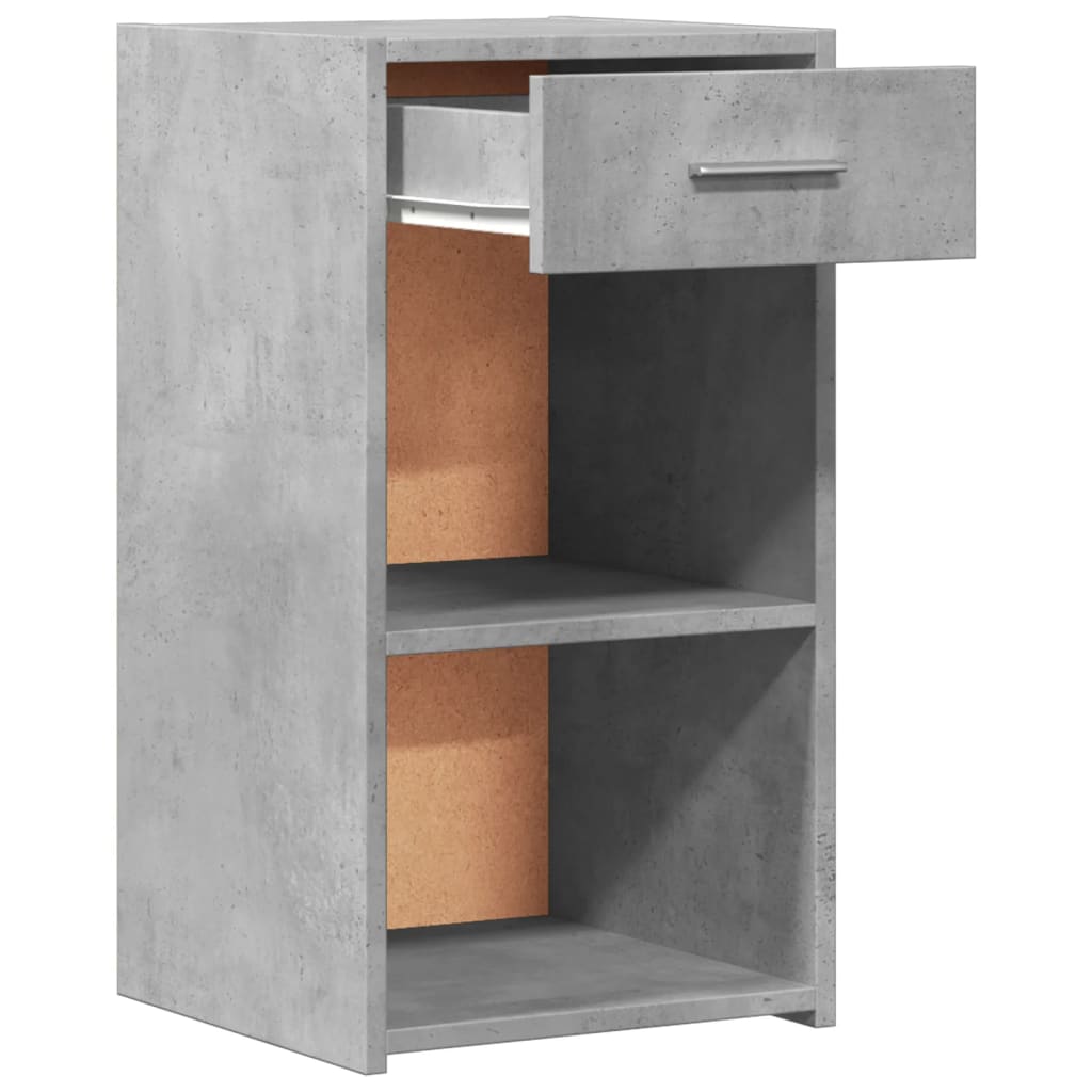 vidaXL Noptiere, 2 buc., gri beton, 35x34x65 cm, lemn prelucrat