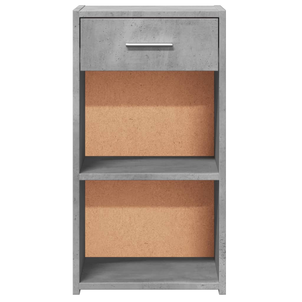 vidaXL Noptiere, 2 buc., gri beton, 35x34x65 cm, lemn prelucrat