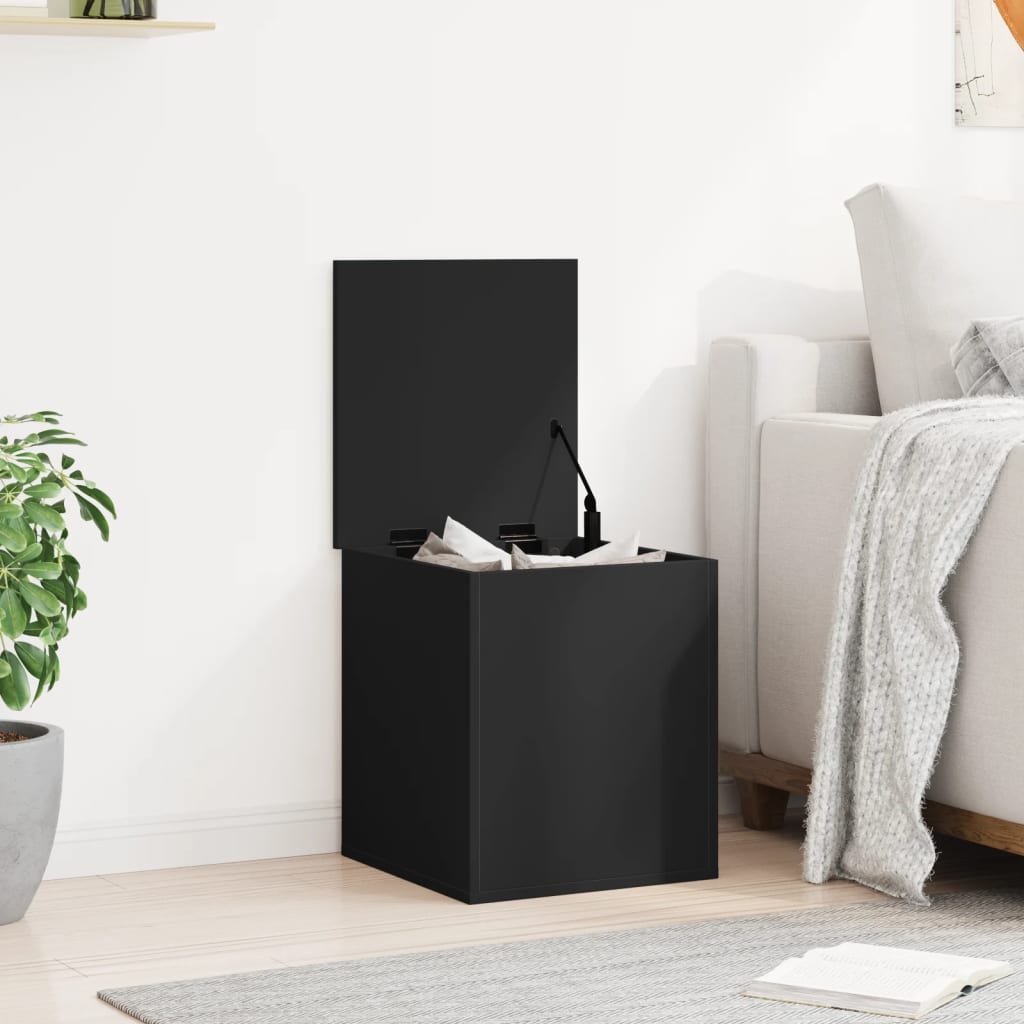vidaXL Cutie de depozitare, negru, 40x42x46 cm, lemn prelucrat vidaXL Cutie de depozitare, negru, 40x42x46 cm, lemn prelucrat