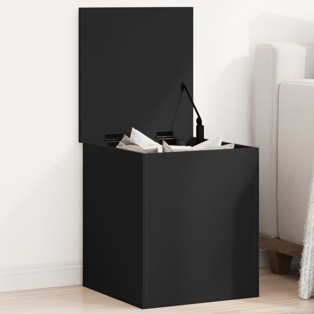 vidaXL Cutie de depozitare, negru, 40x42x46 cm, lemn prelucrat vidaXL Cutie de depozitare, negru, 40x42x46 cm, lemn prelucrat