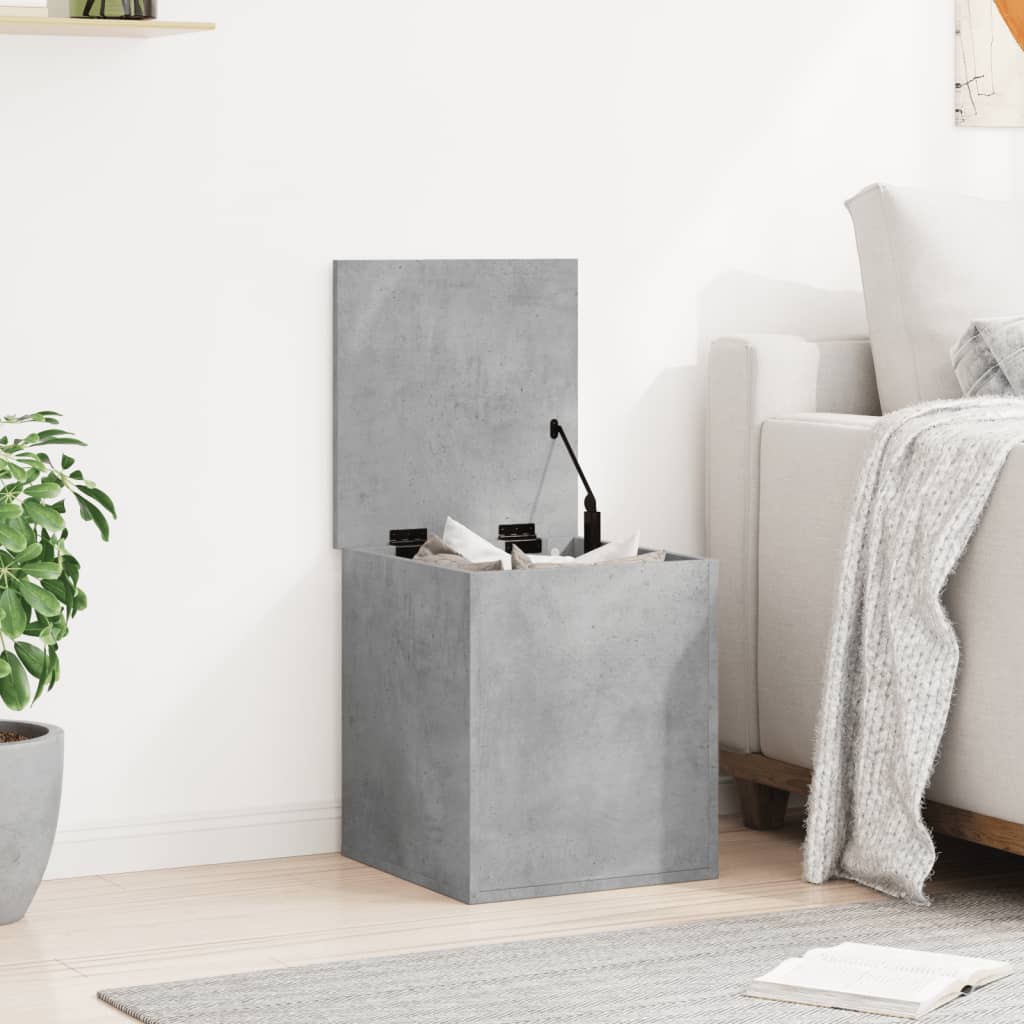 vidaXL Cutie de depozitare, gri beton, 40x42x46 cm, lemn prelucrat vidaXL Cutie de depozitare, gri beton, 40x42x46 cm, lemn prelucrat