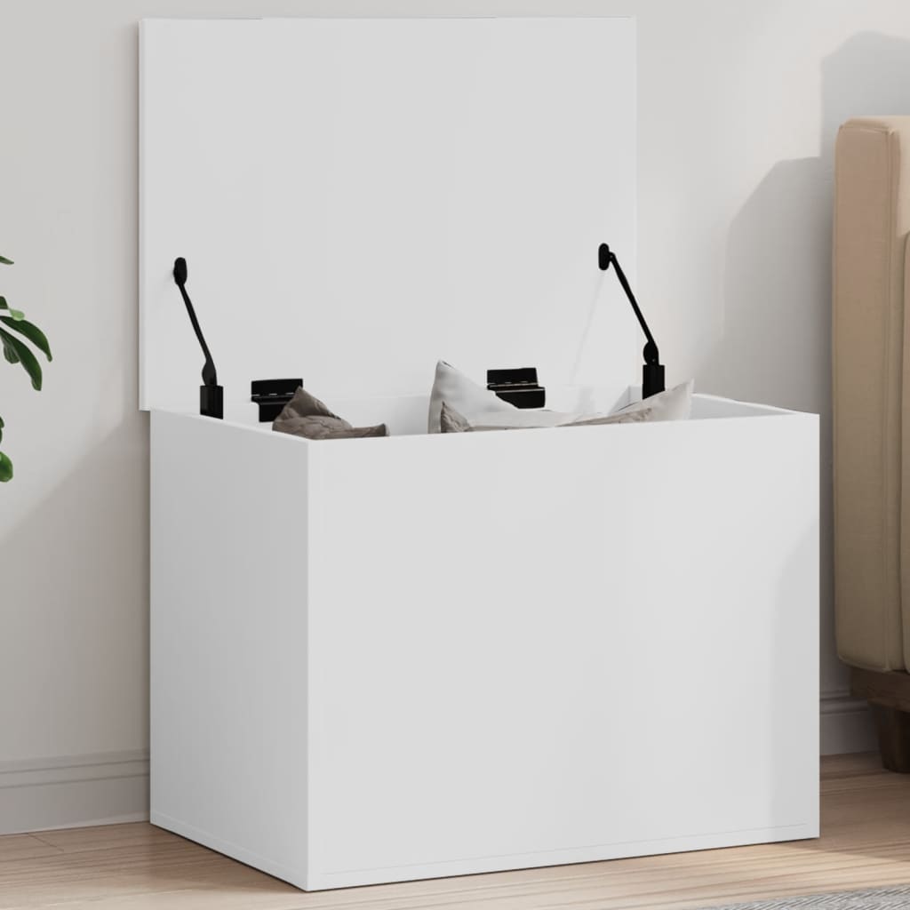 vidaXL Cutie de depozitare, alb, 60x42x46 cm, lemn prelucrat vidaXL Cutie de depozitare, alb, 60x42x46 cm, lemn prelucrat