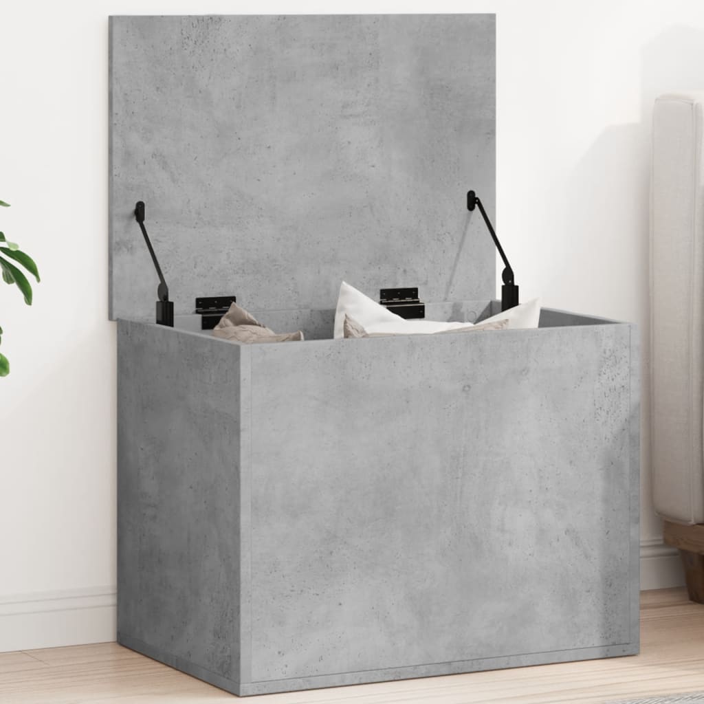 vidaXL Cutie de depozitare, gri beton, 60x42x46 cm, lemn prelucrat vidaXL Cutie de depozitare, gri beton, 60x42x46 cm, lemn prelucrat