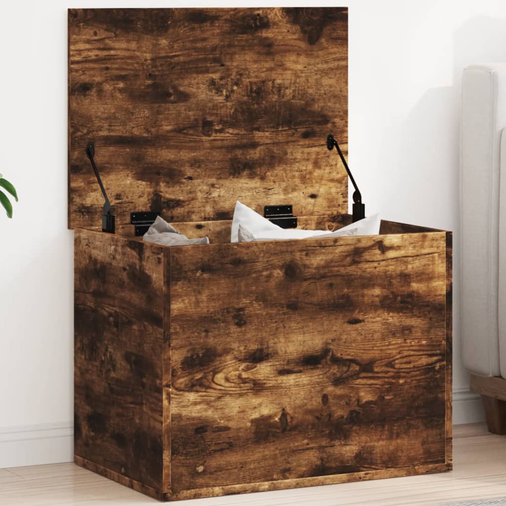 vidaXL Cutie de depozitare, stejar fumuriu, 60x42x46 cm lemn prelucrat vidaXL Cutie de depozitare, stejar fumuriu, 60x42x46 cm lemn prelucrat