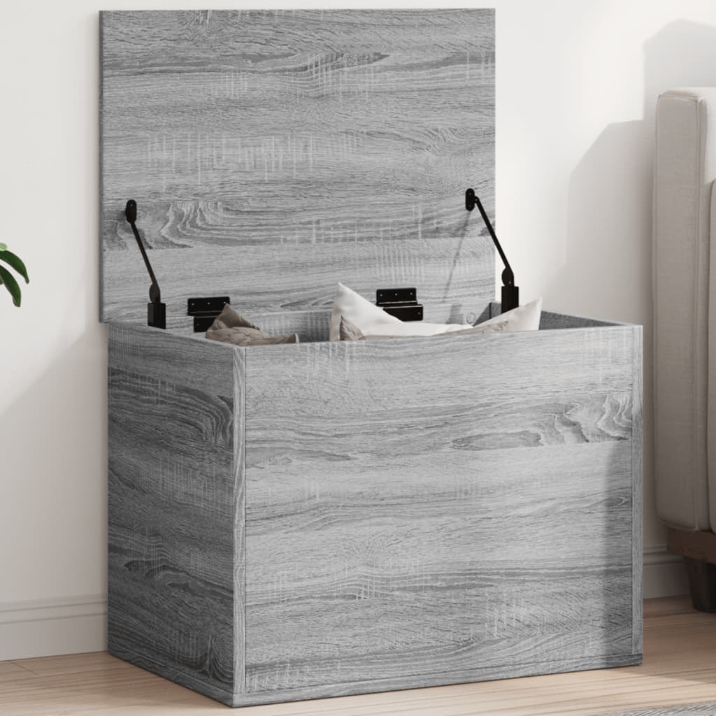 vidaXL Cutie de depozitare, gri sonoma, 60x42x46 cm, lemn prelucrat vidaXL Cutie de depozitare, gri sonoma, 60x42x46 cm, lemn prelucrat