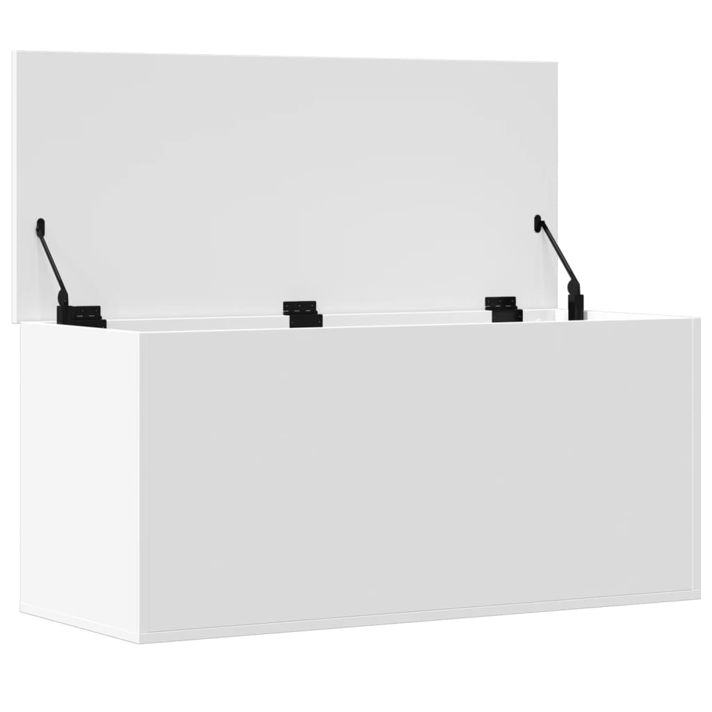 vidaXL Cutie de depozitare, alb, 100x42x46 cm, lemn prelucrat vidaXL Cutie de depozitare, alb, 100x42x46 cm, lemn prelucrat