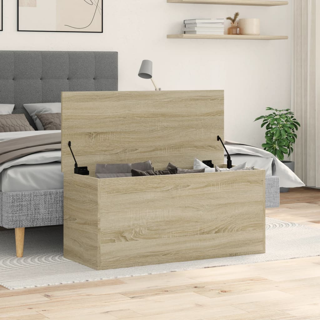 vidaXL Cutie de depozitare stejar sonoma, 100x42x46 cm, lemn prelucrat vidaXL Cutie de depozitare stejar sonoma, 100x42x46 cm, lemn prelucrat