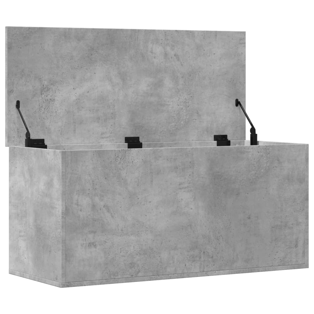 vidaXL Cutie de depozitare, gri beton, 100x42x46 cm, lemn prelucrat vidaXL Cutie de depozitare, gri beton, 100x42x46 cm, lemn prelucrat