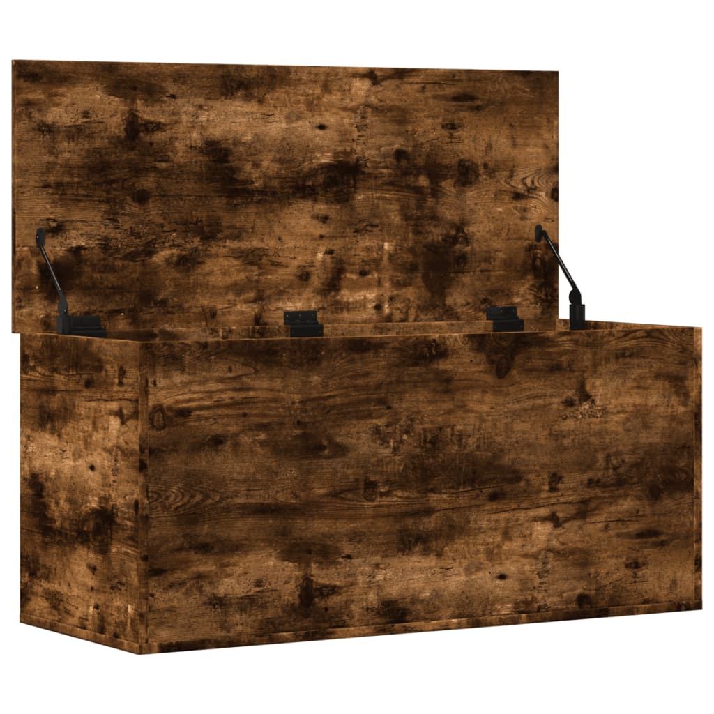 vidaXL Cutie de depozitare stejar fumuriu, 100x42x46 cm lemn prelucrat vidaXL Cutie de depozitare stejar fumuriu, 100x42x46 cm lemn prelucrat