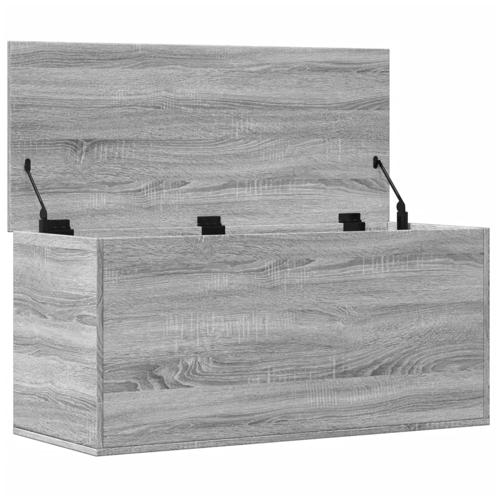 vidaXL Cutie de depozitare, gri sonoma, 100x42x46 cm, lemn prelucrat vidaXL Cutie de depozitare, gri sonoma, 100x42x46 cm, lemn prelucrat