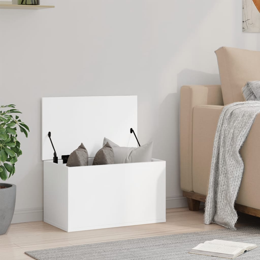 vidaXL Cutie de depozitare, alb, 60x35x35 cm, lemn prelucrat
