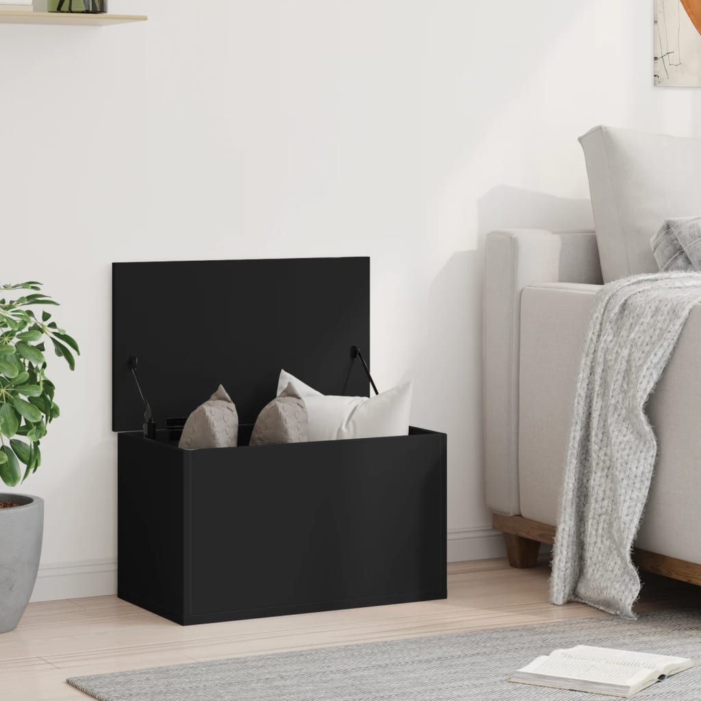 vidaXL Cutie de depozitare, negru, 60x35x35 cm, lemn prelucrat vidaXL Cutie de depozitare, negru, 60x35x35 cm, lemn prelucrat