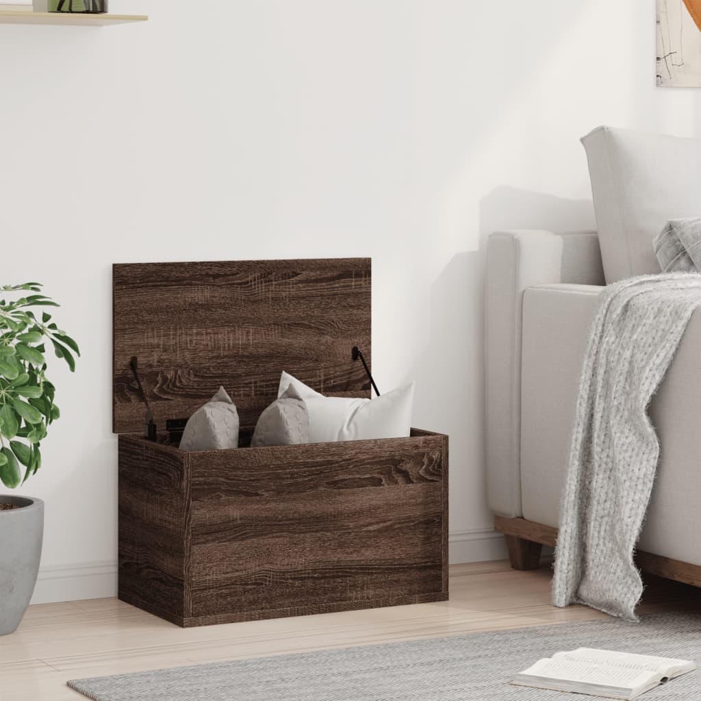 vidaXL Cutie de depozitare, stejar maro, 60x35x35 cm, lemn prelucrat vidaXL Cutie de depozitare, stejar maro, 60x35x35 cm, lemn prelucrat