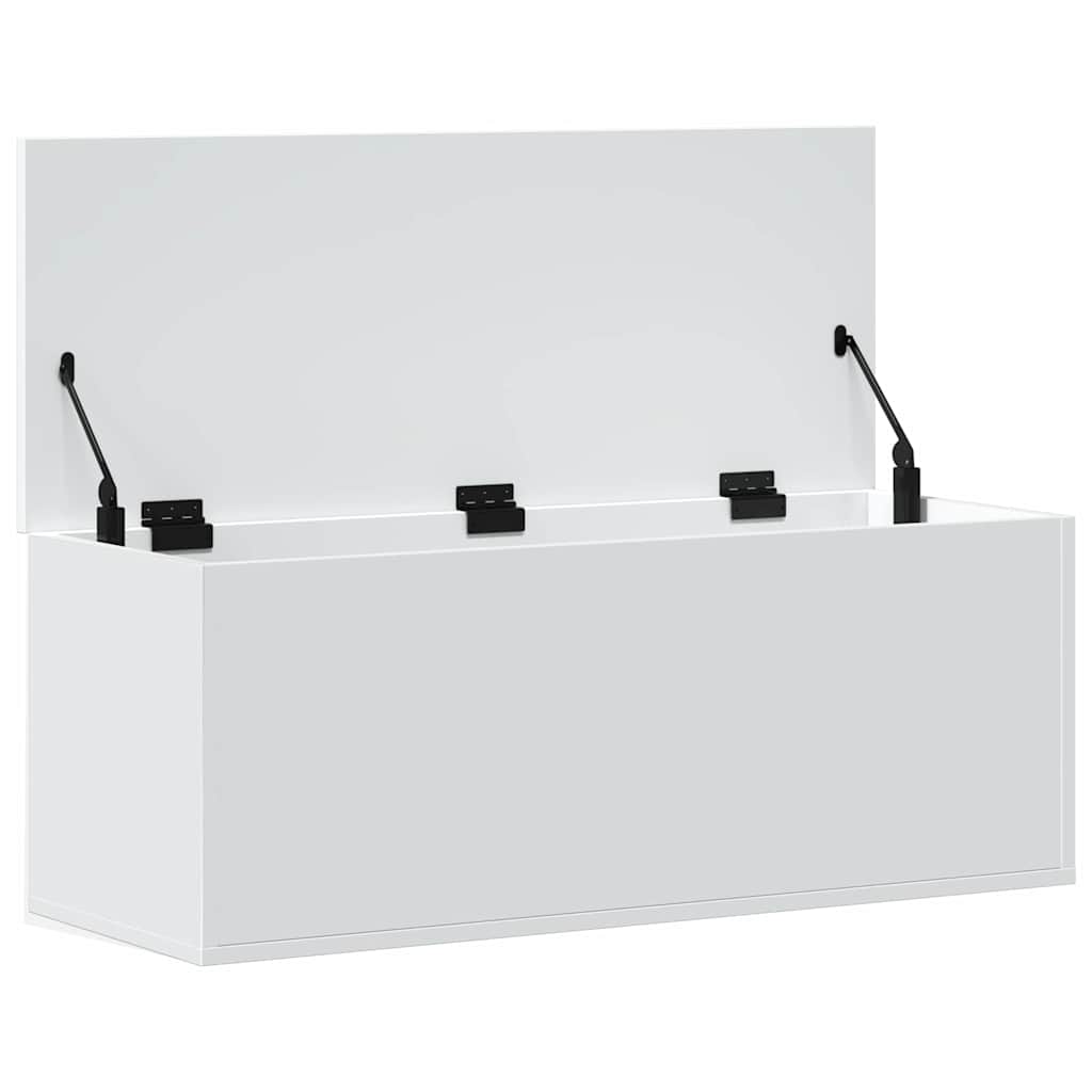 vidaXL Cutie de depozitare, alb, 90x35x35 cm, lemn prelucrat