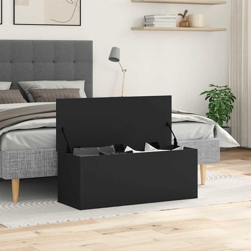 vidaXL Cutie de depozitare, negru, 90x35x35 cm, lemn prelucrat vidaXL Cutie de depozitare, negru, 90x35x35 cm, lemn prelucrat