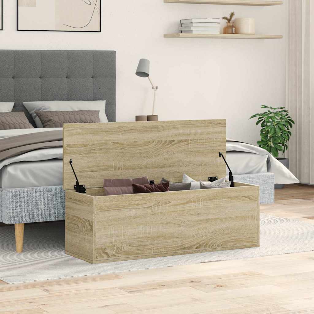 vidaXL Cutie de depozitare, stejar sonoma, 102x35x35cm, lemn prelucrat vidaXL Cutie de depozitare, stejar sonoma, 102x35x35cm, lemn prelucrat